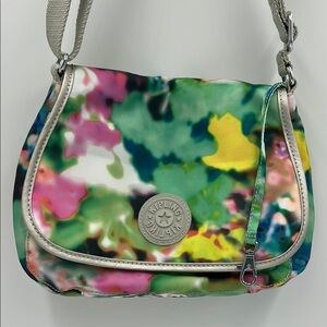 Kipling Maceio Floral Crossbody Shoulder Bag Bold Watercolor Eclectic Indie
